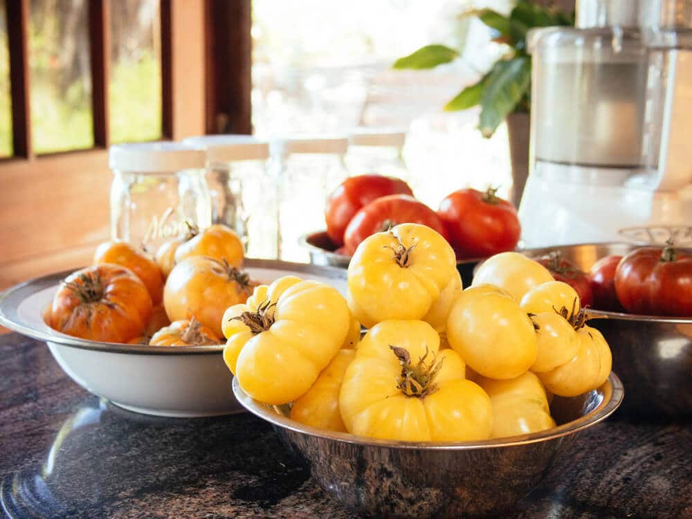 Fresh heirloom tomatoes