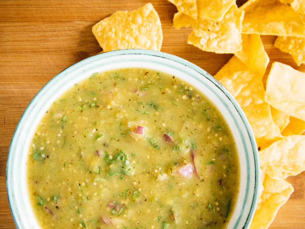 Roasted green tomato salsa verde