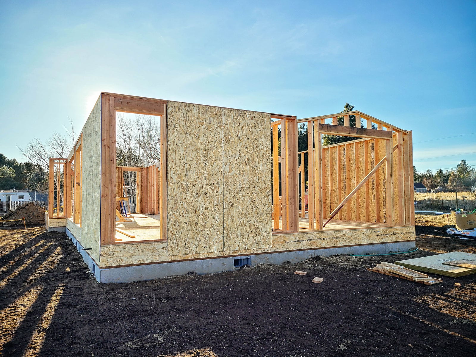 House in framing stage